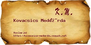 Kovacsics Medárda névjegykártya